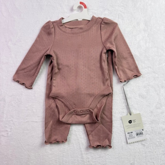 cloud island Other - Cloud Island Pink Pointelle Bodysuit and Leggings 2pc Set Newborn 0M NWT